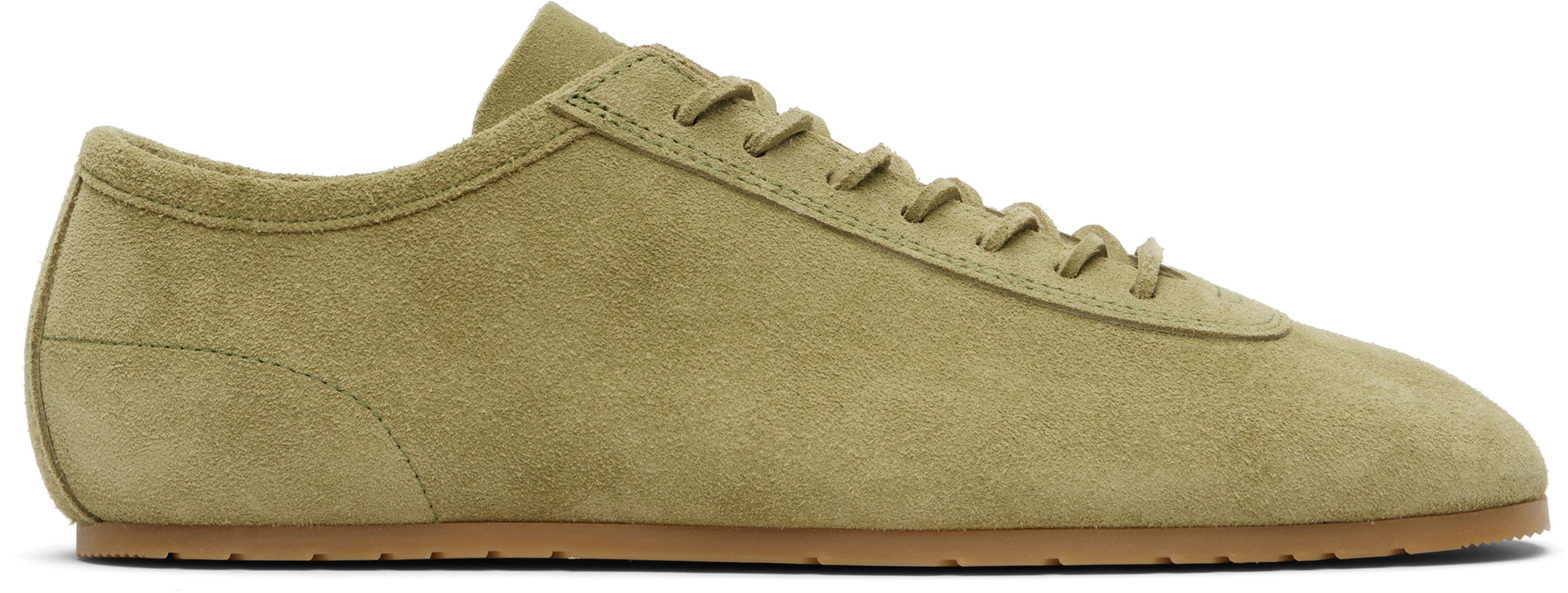 Khaki Suede Sneakers by DRIES VAN NOTEN