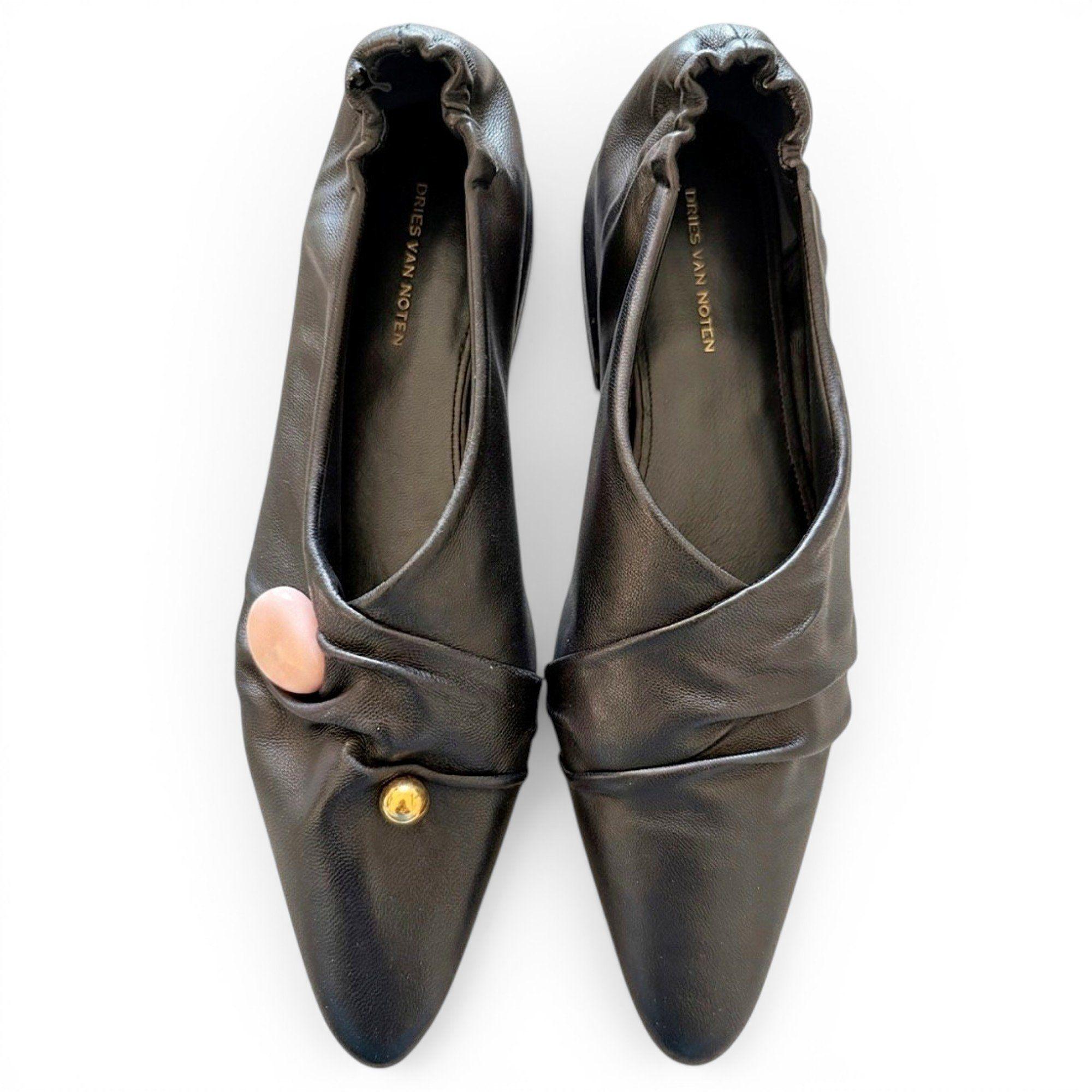 Leather ballet flats by DRIES VAN NOTEN