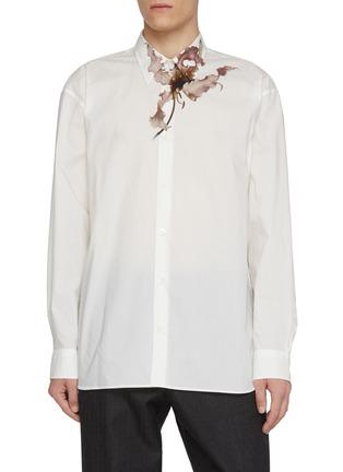 Long Sleeve Floral Print Cotton Poplin Shirt by DRIES VAN NOTEN