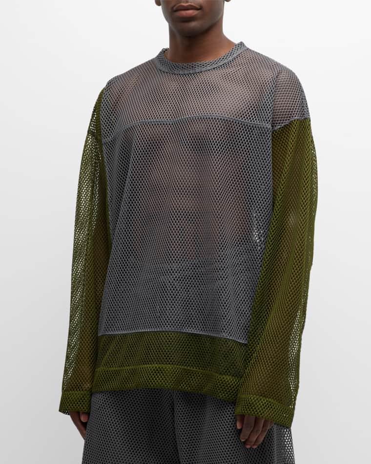 Men's Henland Bicolor Mesh T-Shirt by DRIES VAN NOTEN