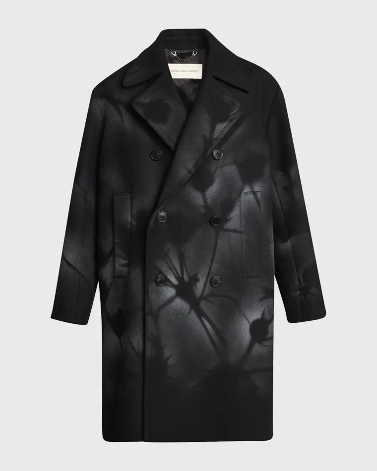 Men's Racos Printed Double-Breasted Coat by DRIES VAN NOTEN