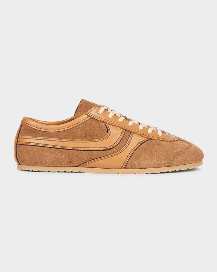 Mixed Leather Retro Runner Sneakers by DRIES VAN NOTEN
