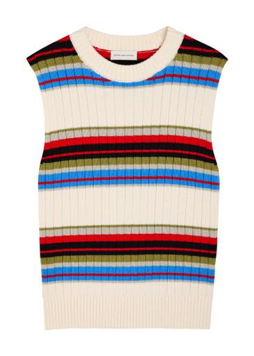 Mosaic striped cotton and wool-blend vest by DRIES VAN NOTEN