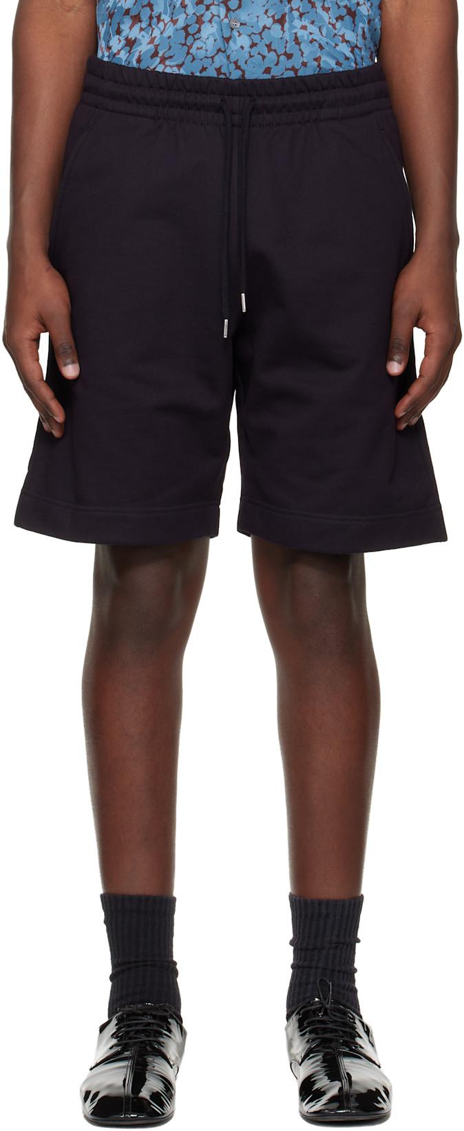 Navy Drawstring Shorts by DRIES VAN NOTEN