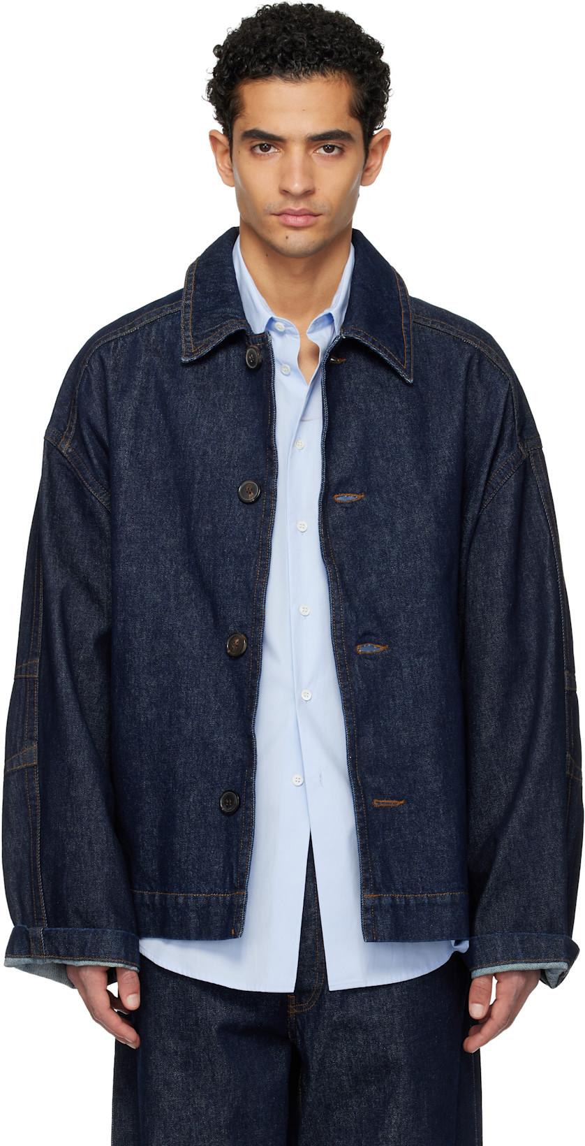 Navy Heavyweight Denim Jacket by DRIES VAN NOTEN