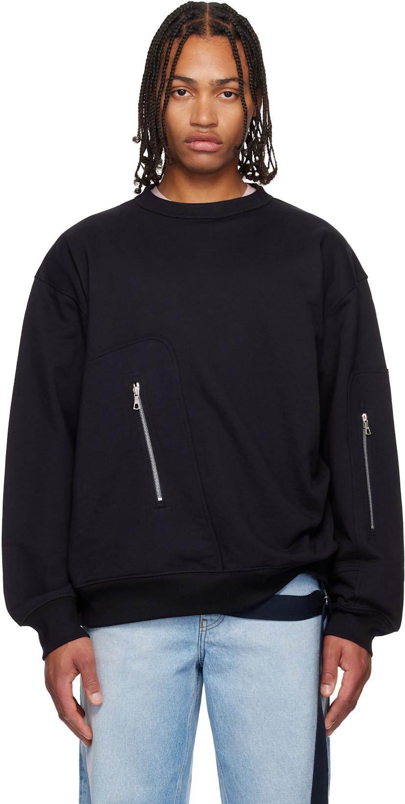 Navy Strap Sweatshirt by DRIES VAN NOTEN