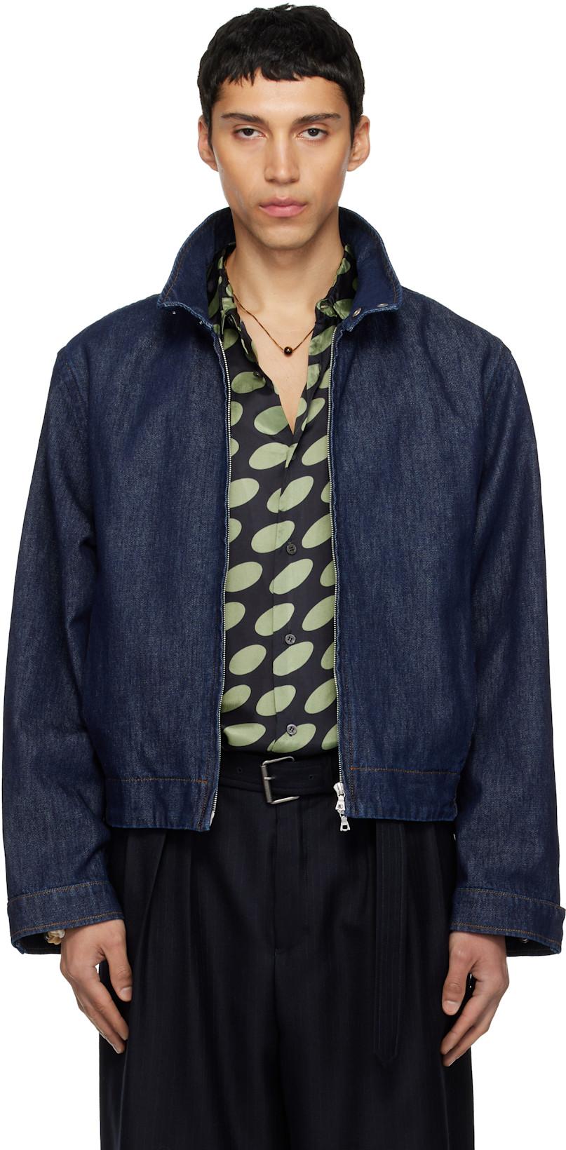 Navy Varington Denim Jacket by DRIES VAN NOTEN