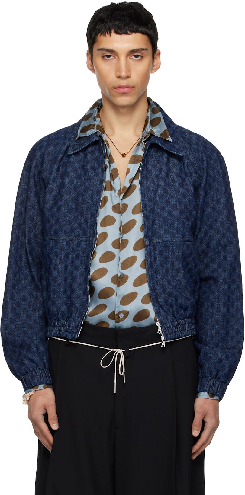Navy Vinnys Denim Jacket by DRIES VAN NOTEN