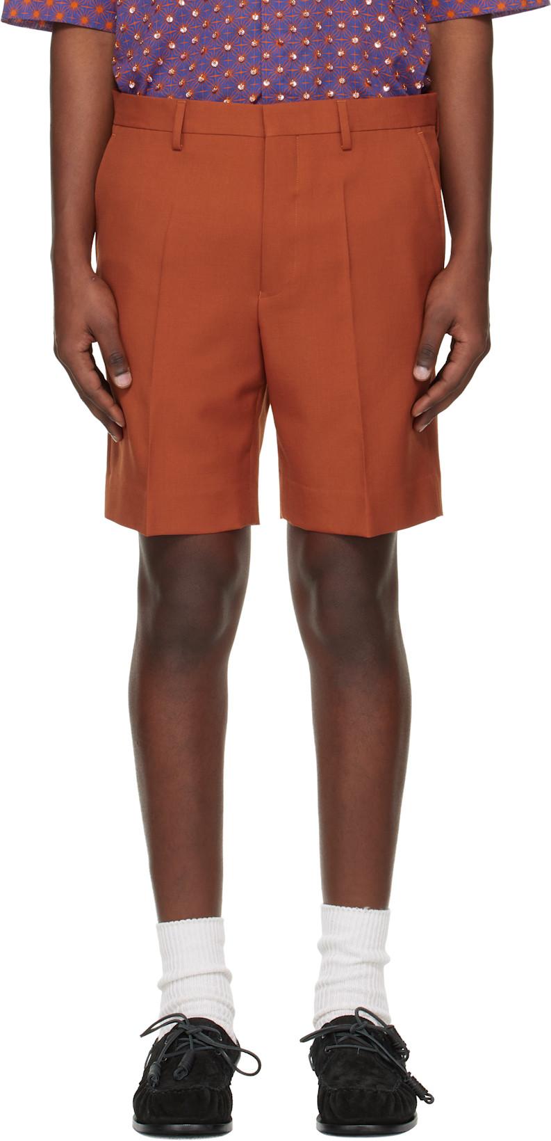 Orange Wool Shorts by DRIES VAN NOTEN