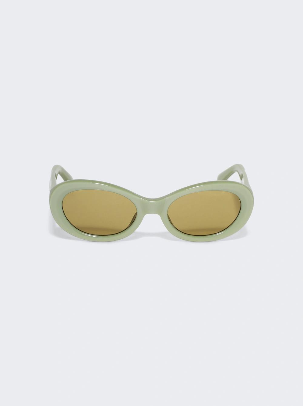 Oval Sunglasses Grey And Silver  | The Webster by DRIES VAN NOTEN