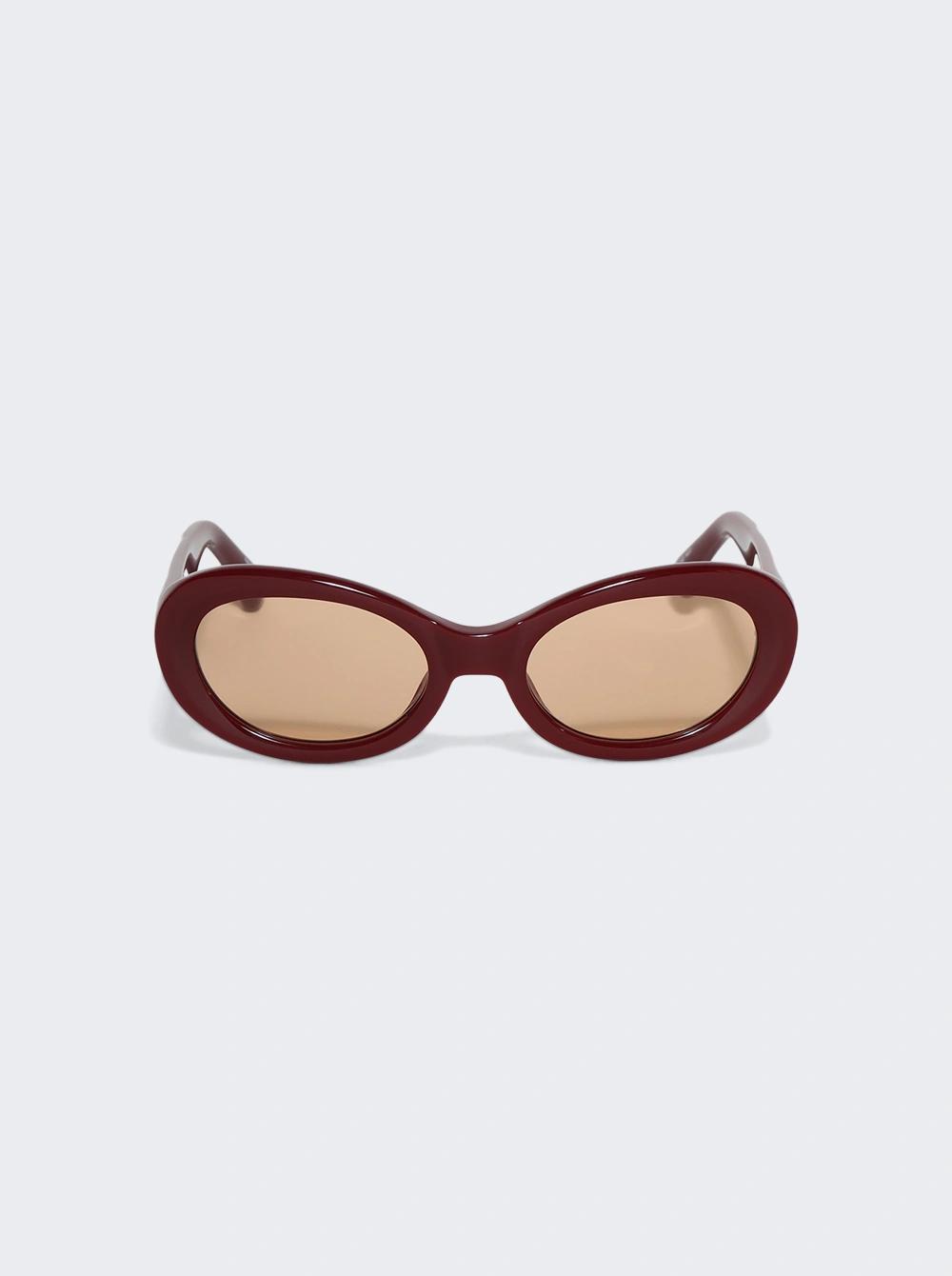 Oval Sunglasses Red And Gold  | The Webster by DRIES VAN NOTEN