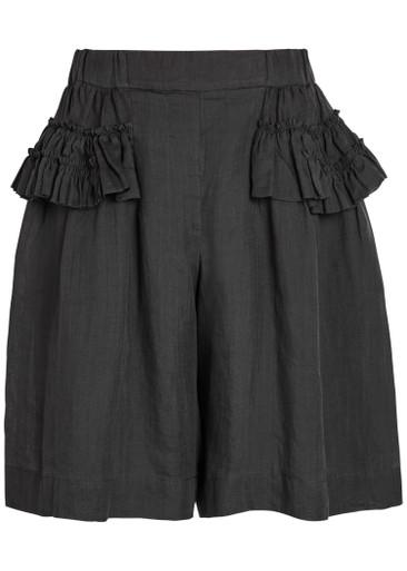 Pacuna ruffled cropped ramie trousers by DRIES VAN NOTEN