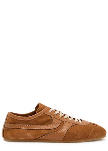 Panelled leather and suede sneakers by DRIES VAN NOTEN