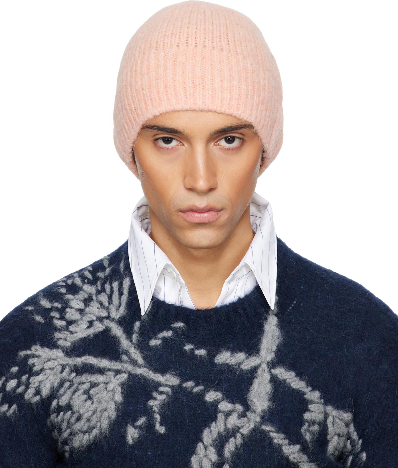 Pink Alpaca Blend Beanie by DRIES VAN NOTEN