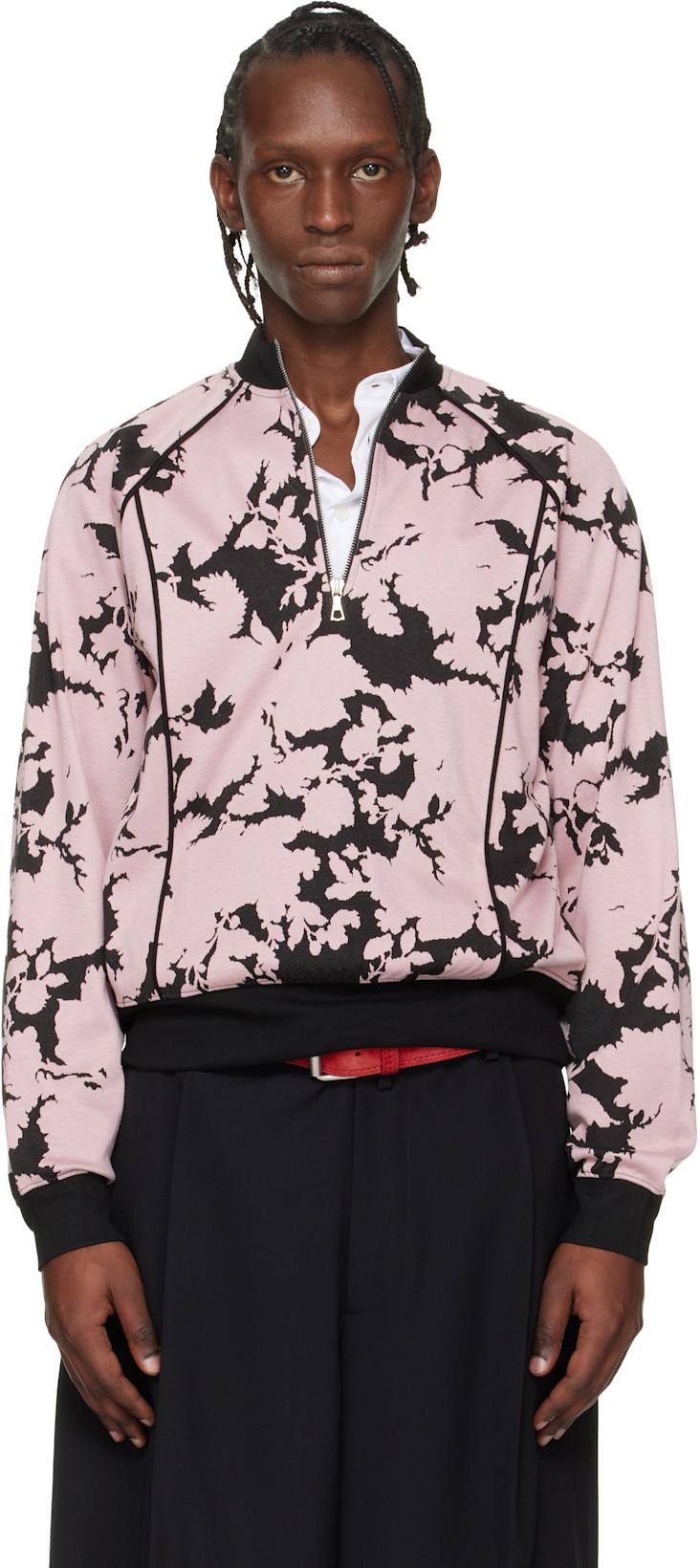 Pink & Black Jacquard Track Jacket by DRIES VAN NOTEN