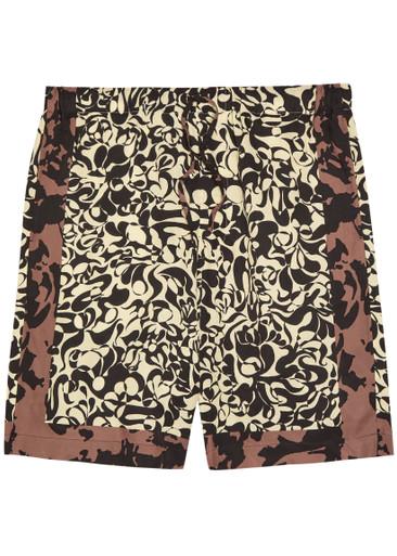 Piperi printed satin shorts by DRIES VAN NOTEN