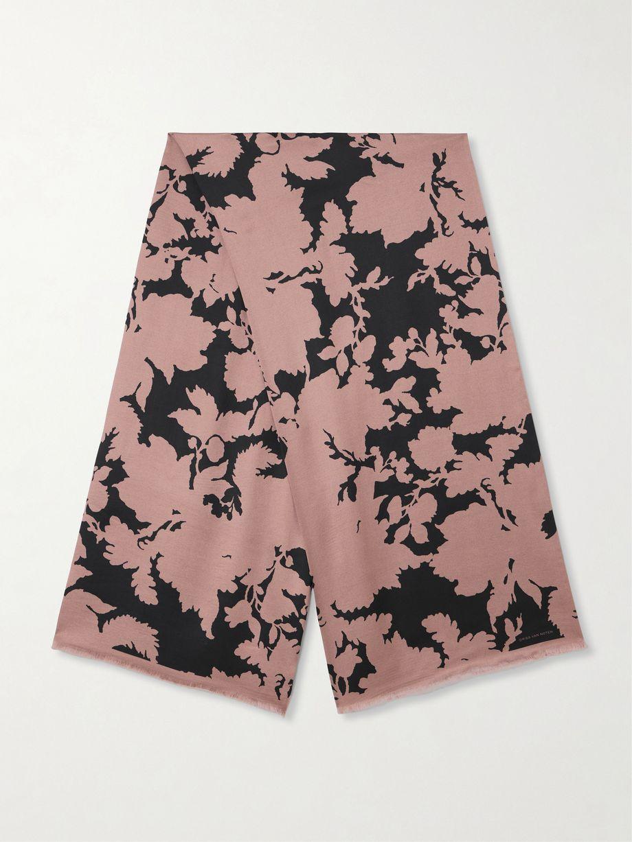 Printed twill scarf by DRIES VAN NOTEN
