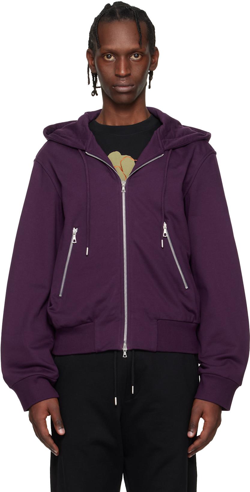 Purple Loose Zipped Hoodie by DRIES VAN NOTEN