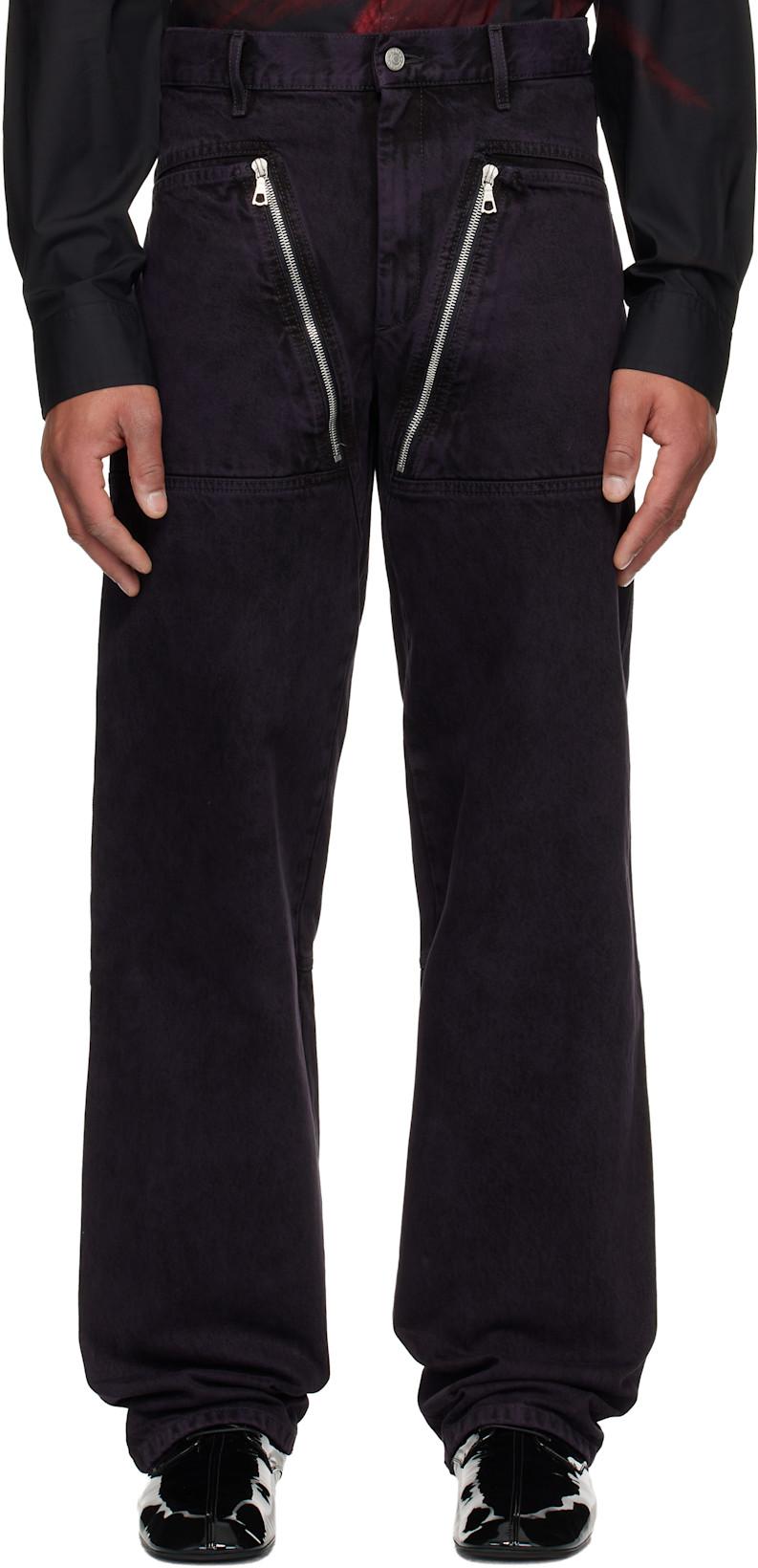 Purple Paneled Jeans by DRIES VAN NOTEN