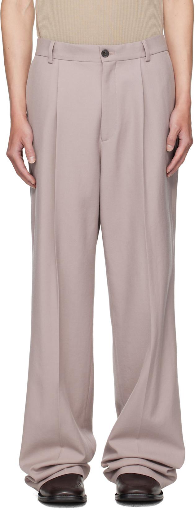 Purple Pleated Trousers by DRIES VAN NOTEN