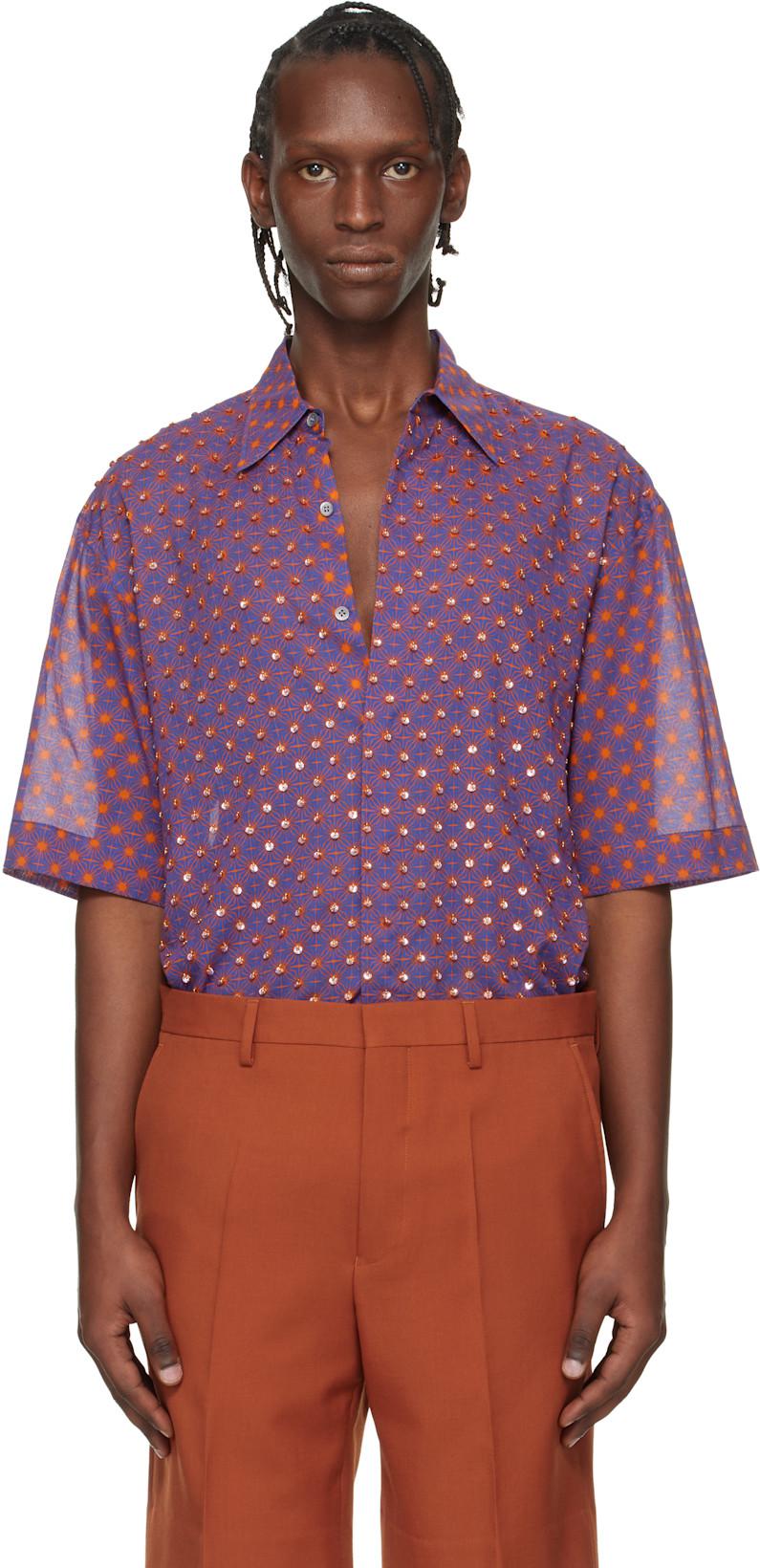 Purple Sequinned Shirt by DRIES VAN NOTEN