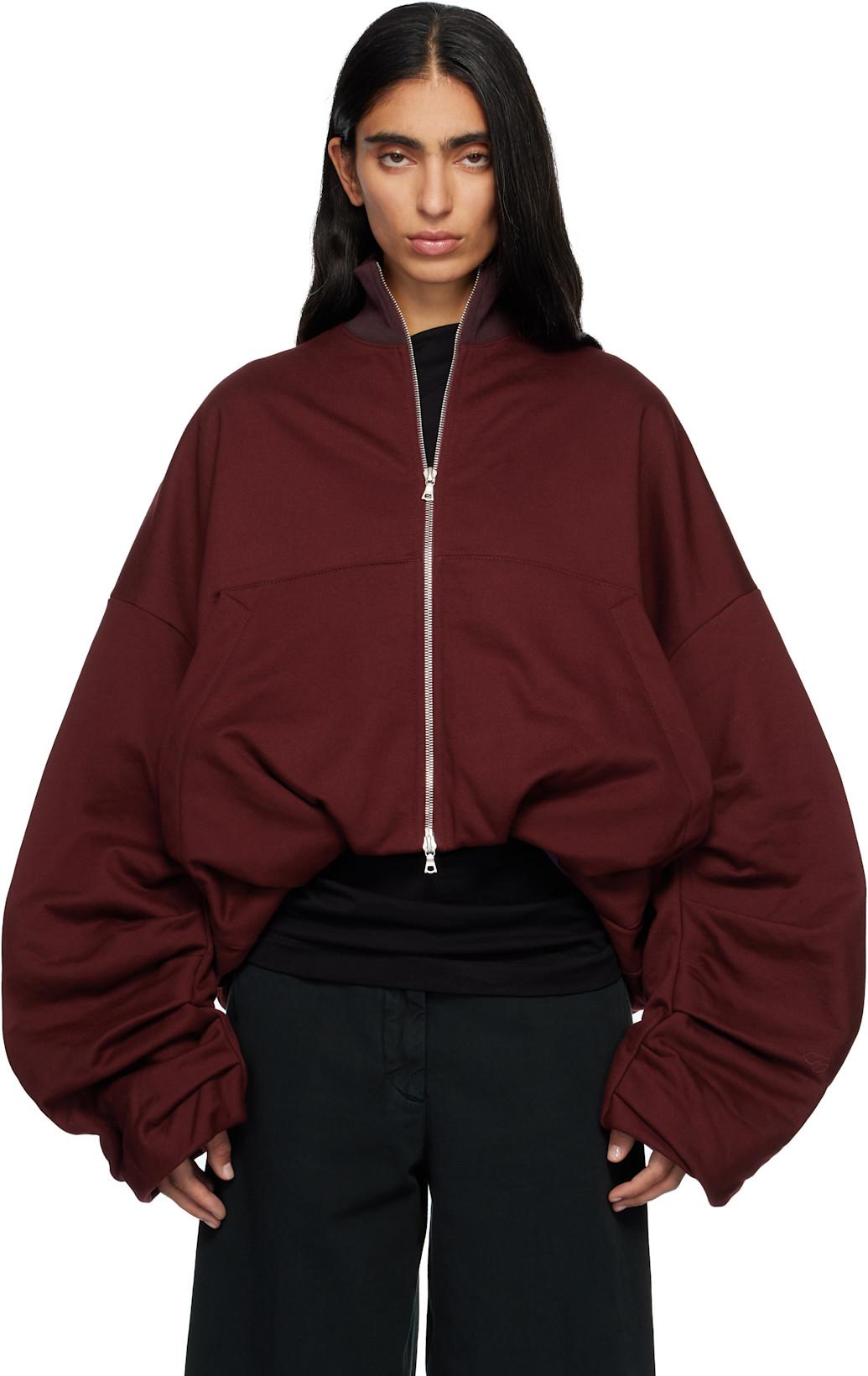Red Draped Jersey Track Jacket by DRIES VAN NOTEN