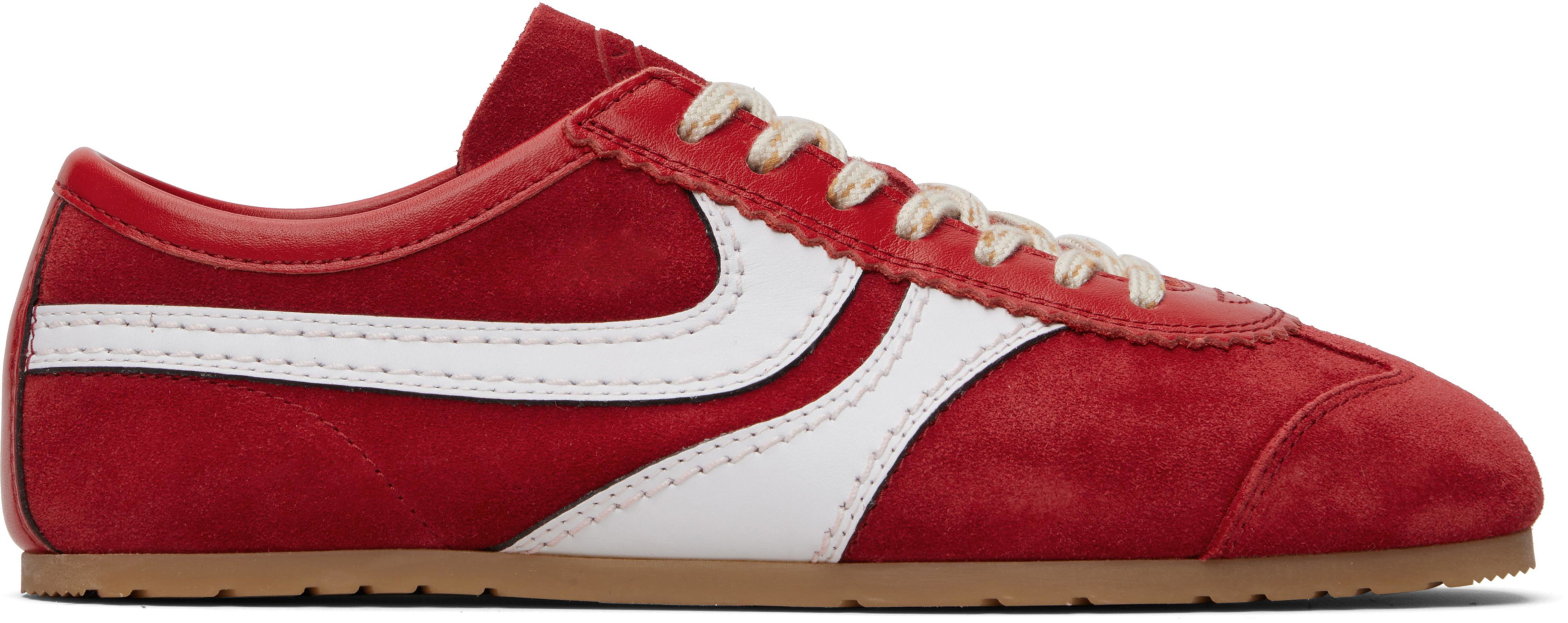 Red Suede Sneakers by DRIES VAN NOTEN