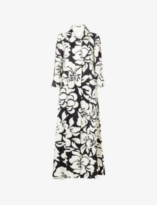 Rimi Graphic-Print Satin Coat by DRIES VAN NOTEN