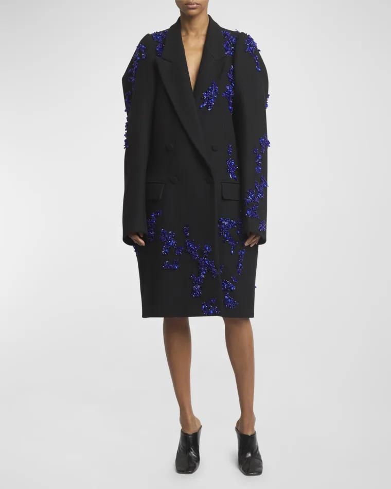 Rinky Crystal Embellished Overcoat by DRIES VAN NOTEN