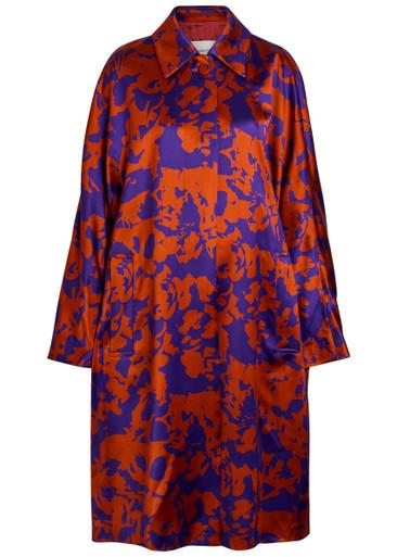 Roolsy printed satin coat by DRIES VAN NOTEN