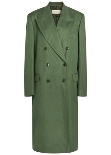 Rosea double-breasted cotton coat by DRIES VAN NOTEN
