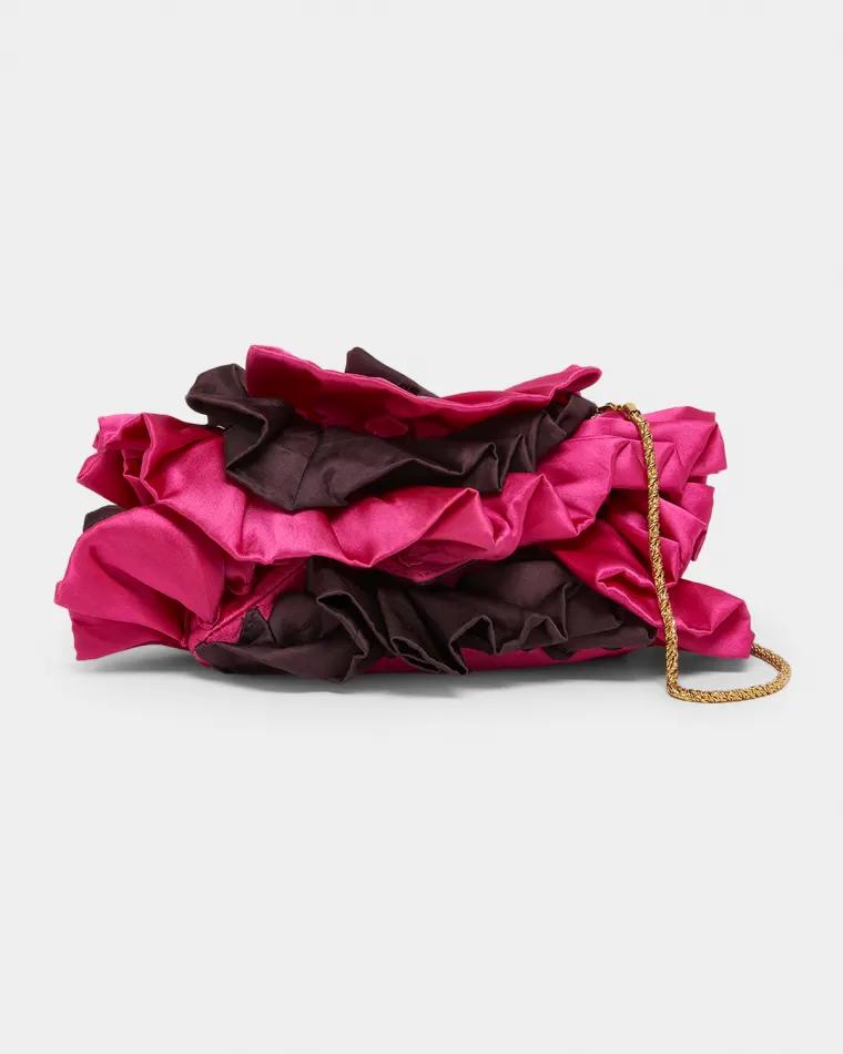 Ruffled Satin Crossbody Bag by DRIES VAN NOTEN