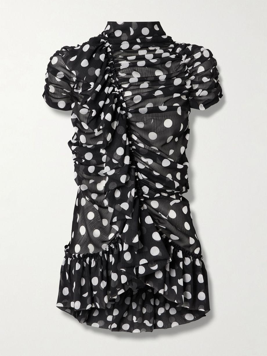 Ruffled polka-dot crepon blouse by DRIES VAN NOTEN