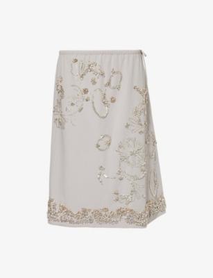 Salgas Jewel-Embellished Cotton Midi Skirt by DRIES VAN NOTEN