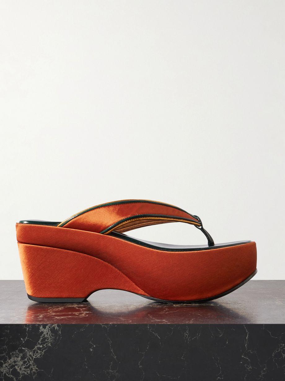 Satin platform sandals by DRIES VAN NOTEN
