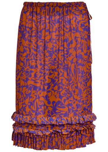 Scotts printed semi-sheer chiffon midi skirt by DRIES VAN NOTEN