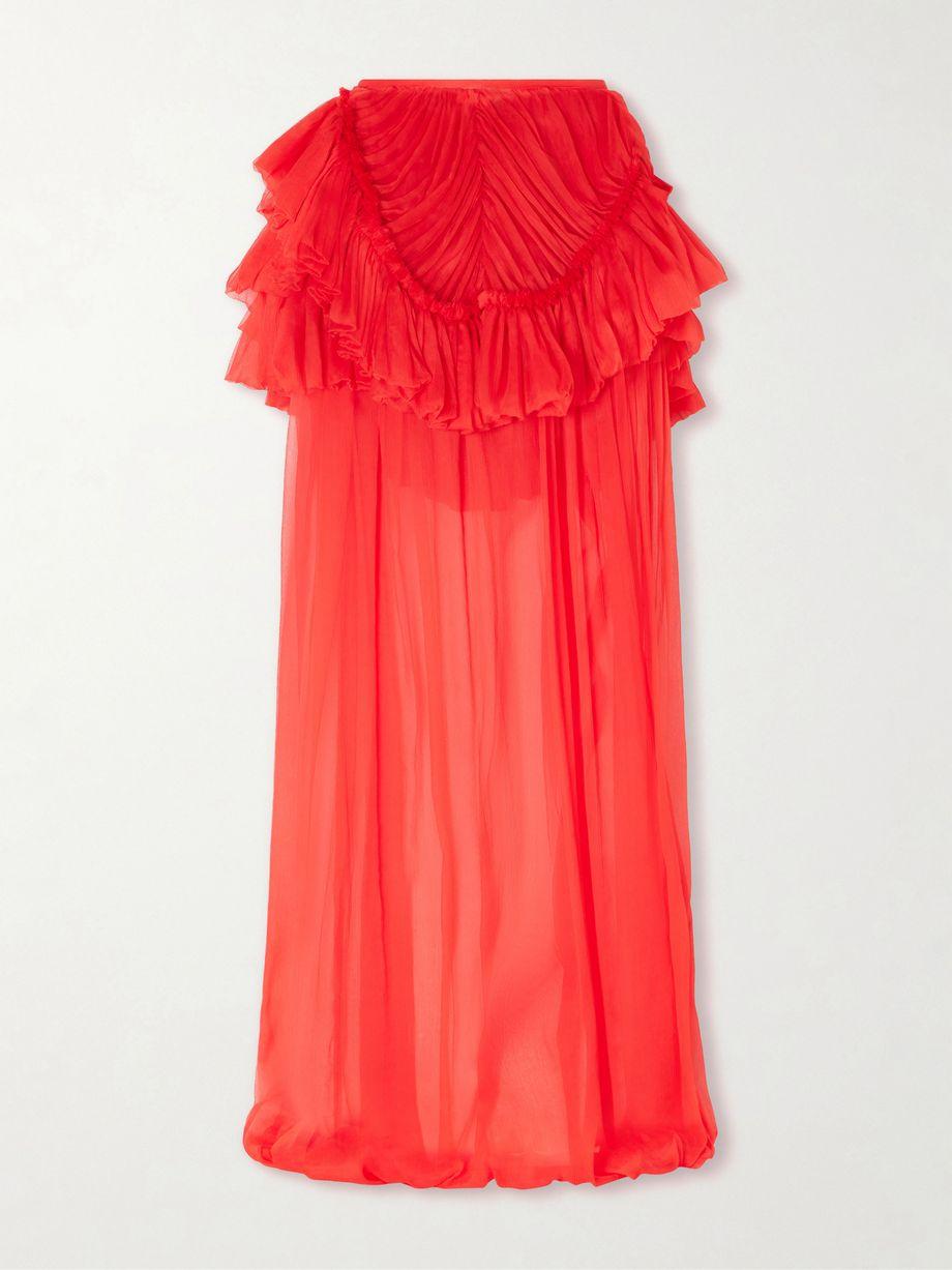 Shelby ruffled silk-chiffon maxi skirt by DRIES VAN NOTEN