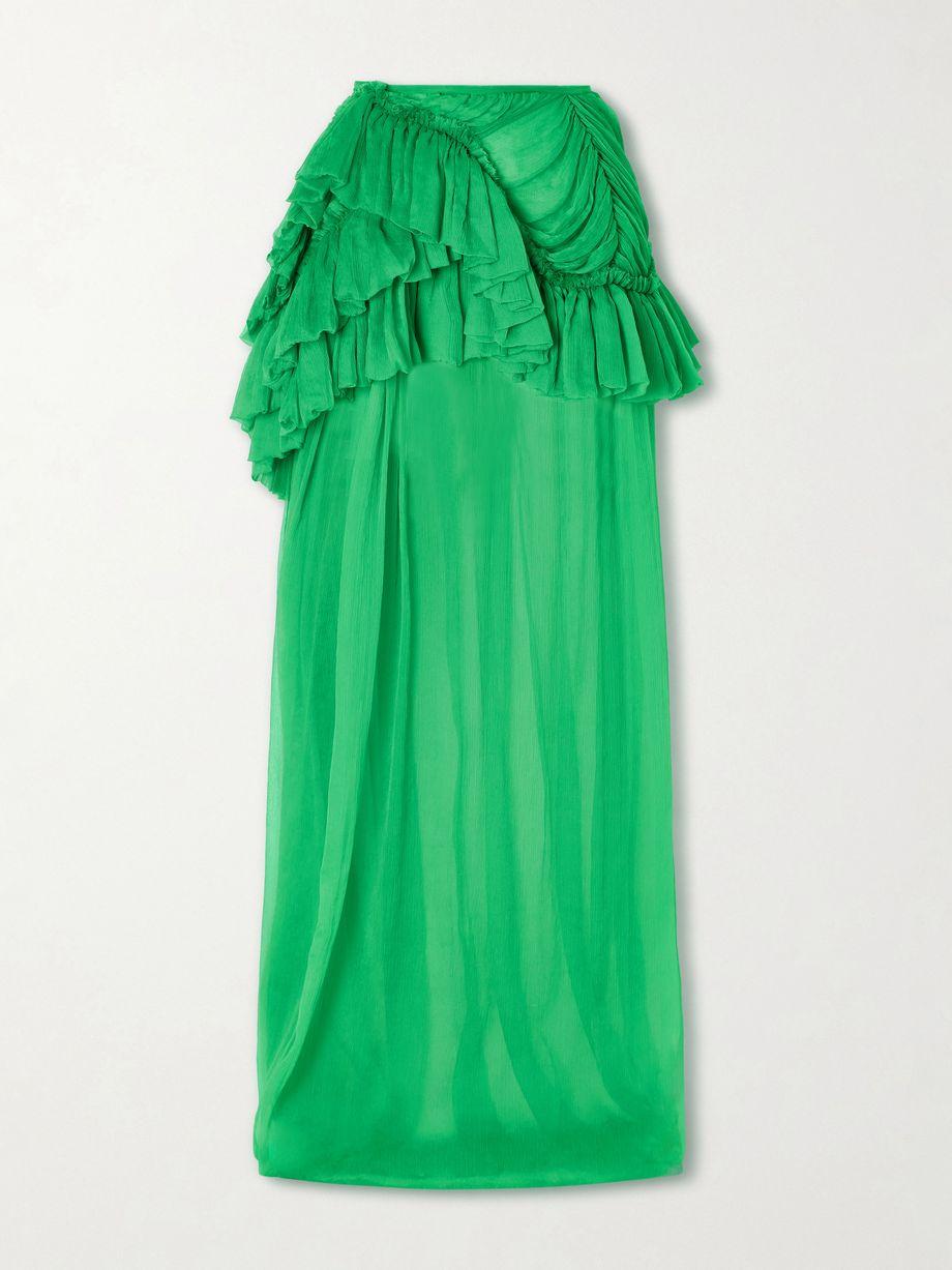 Shelby ruffled silk-chiffon maxi skirt by DRIES VAN NOTEN
