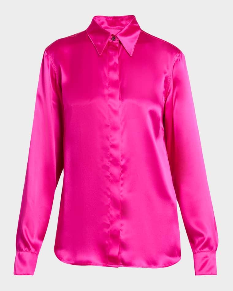 Silk Satin Button-Down Shirt by DRIES VAN NOTEN