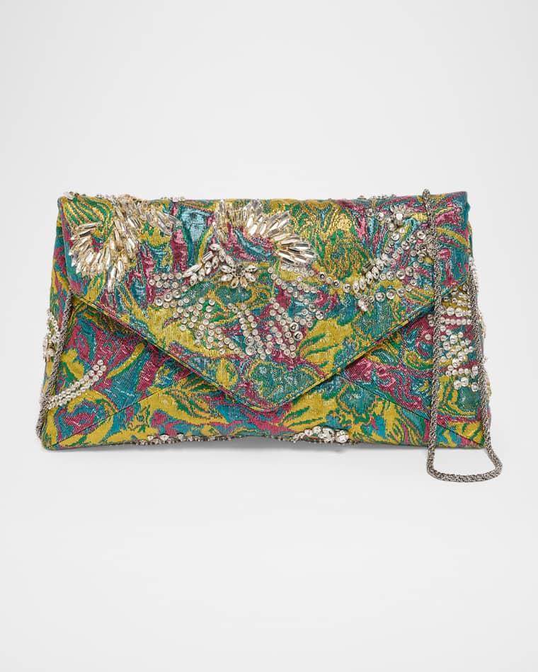 Small Crystal Floral Jacquard Clutch Bag by DRIES VAN NOTEN