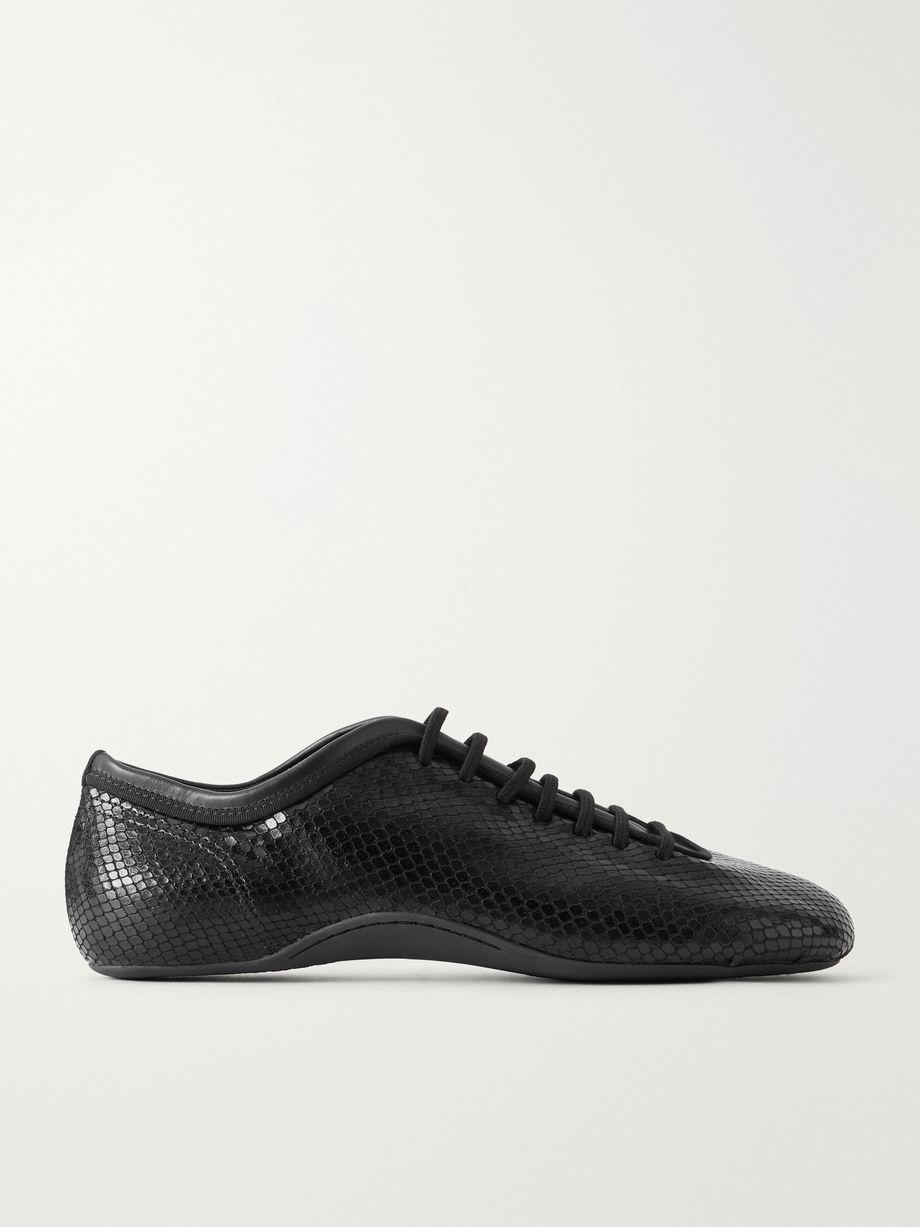 Snake-effect leather sneakers by DRIES VAN NOTEN