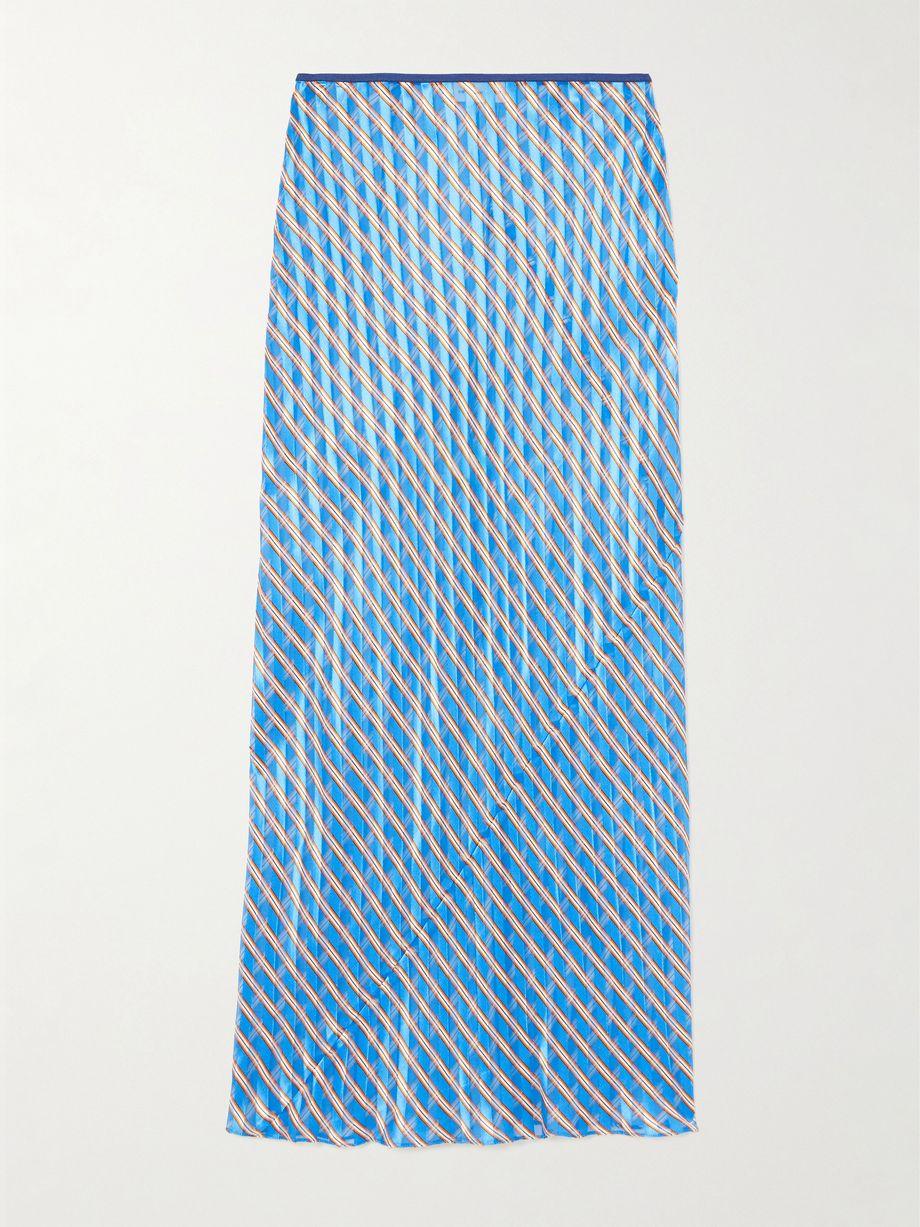 Striped devoré-satin midi skirt by DRIES VAN NOTEN