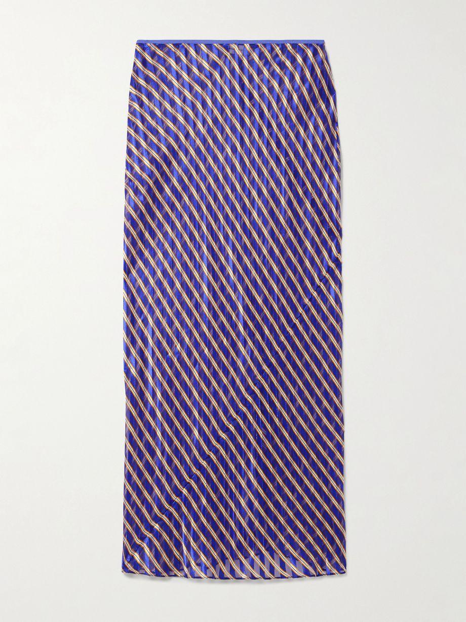 Striped devoré-satin midi skirt by DRIES VAN NOTEN
