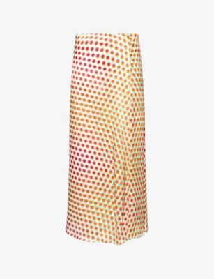 Susya Polkadot Silk Midi Skirt by DRIES VAN NOTEN