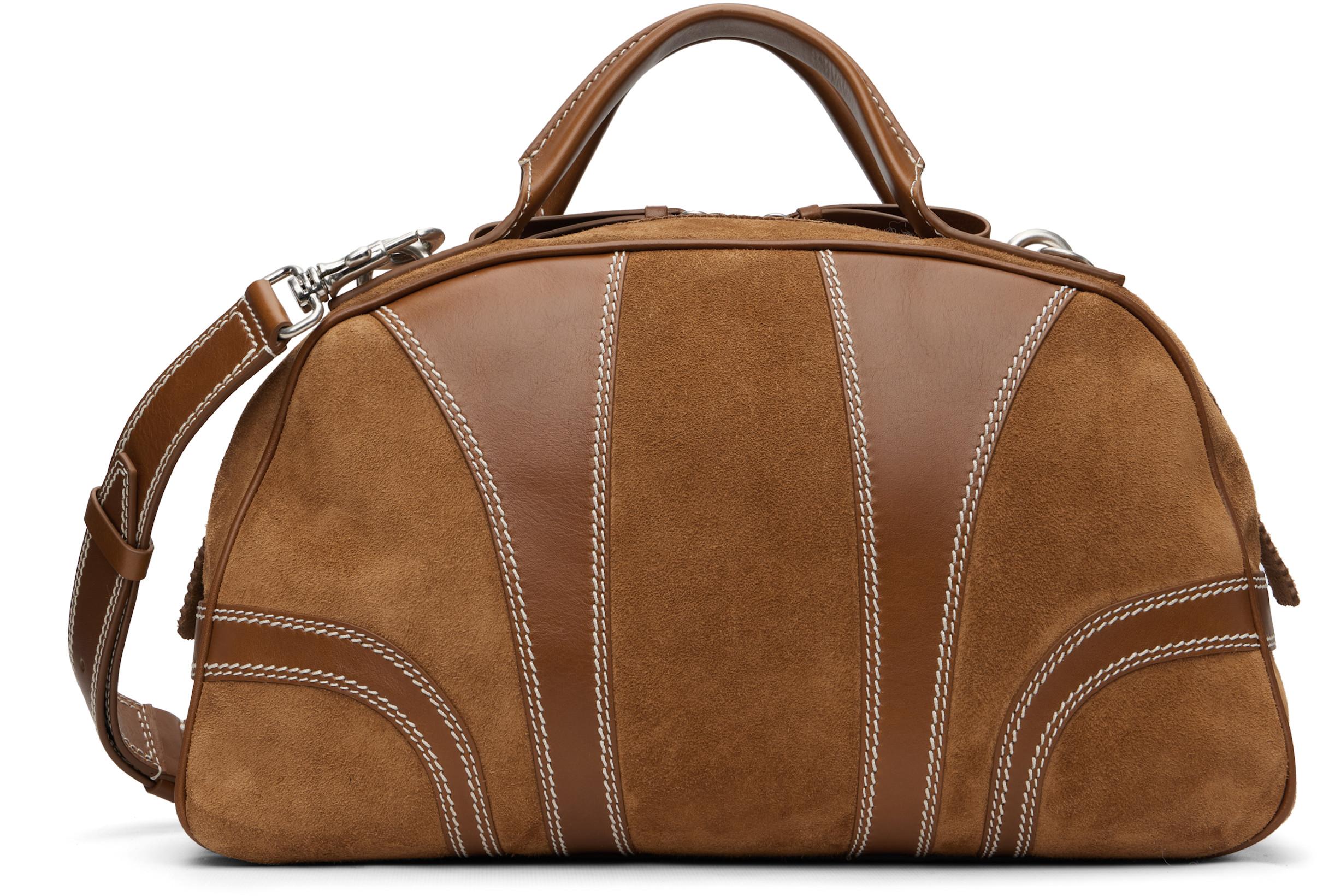 Tan Suede Duffle Bag by DRIES VAN NOTEN