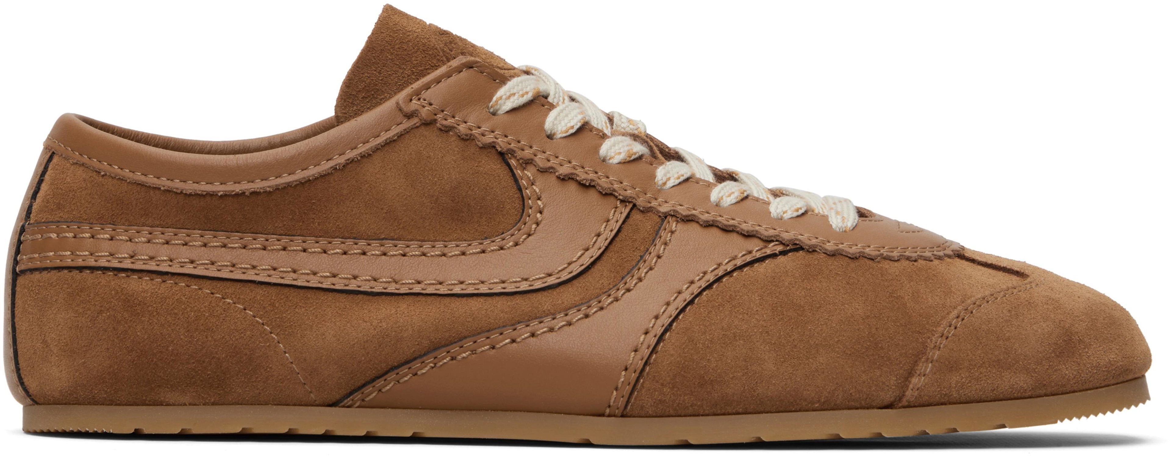 Tan Suede Sneakers by DRIES VAN NOTEN
