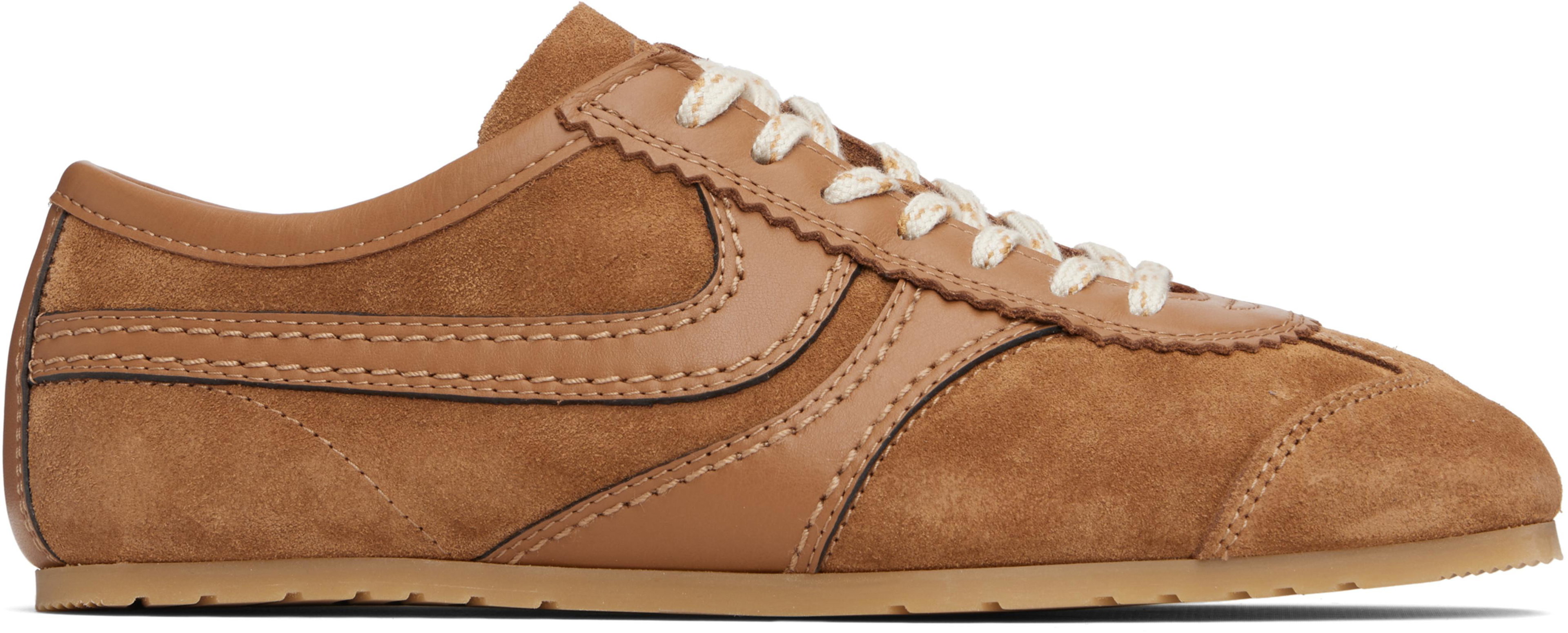Tan Suede Sneakers by DRIES VAN NOTEN