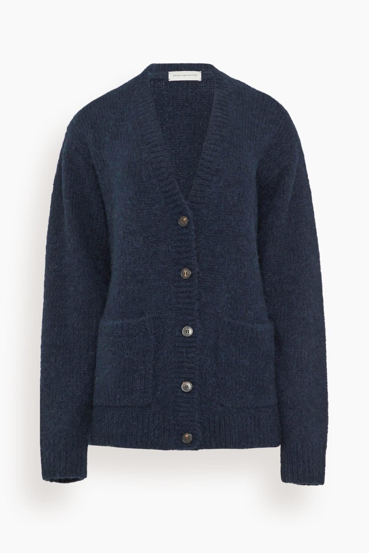 Tokas Cardigan in Navy by DRIES VAN NOTEN