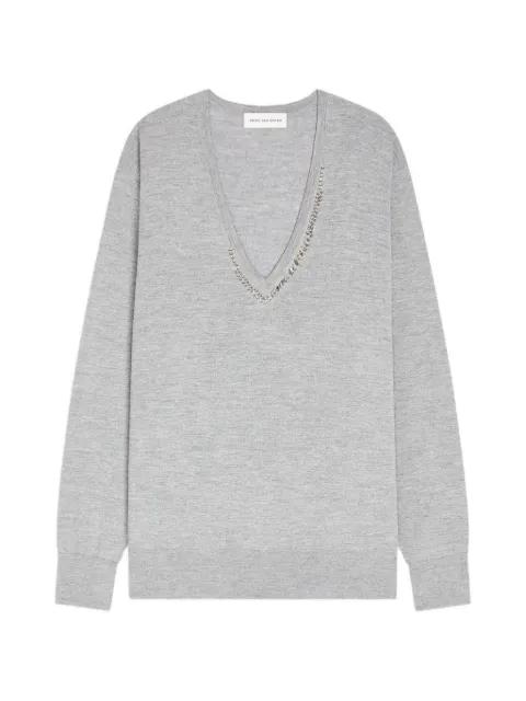 V-neck embellished sweater by DRIES VAN NOTEN