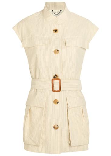 Ventura striped belted cotton jacket by DRIES VAN NOTEN